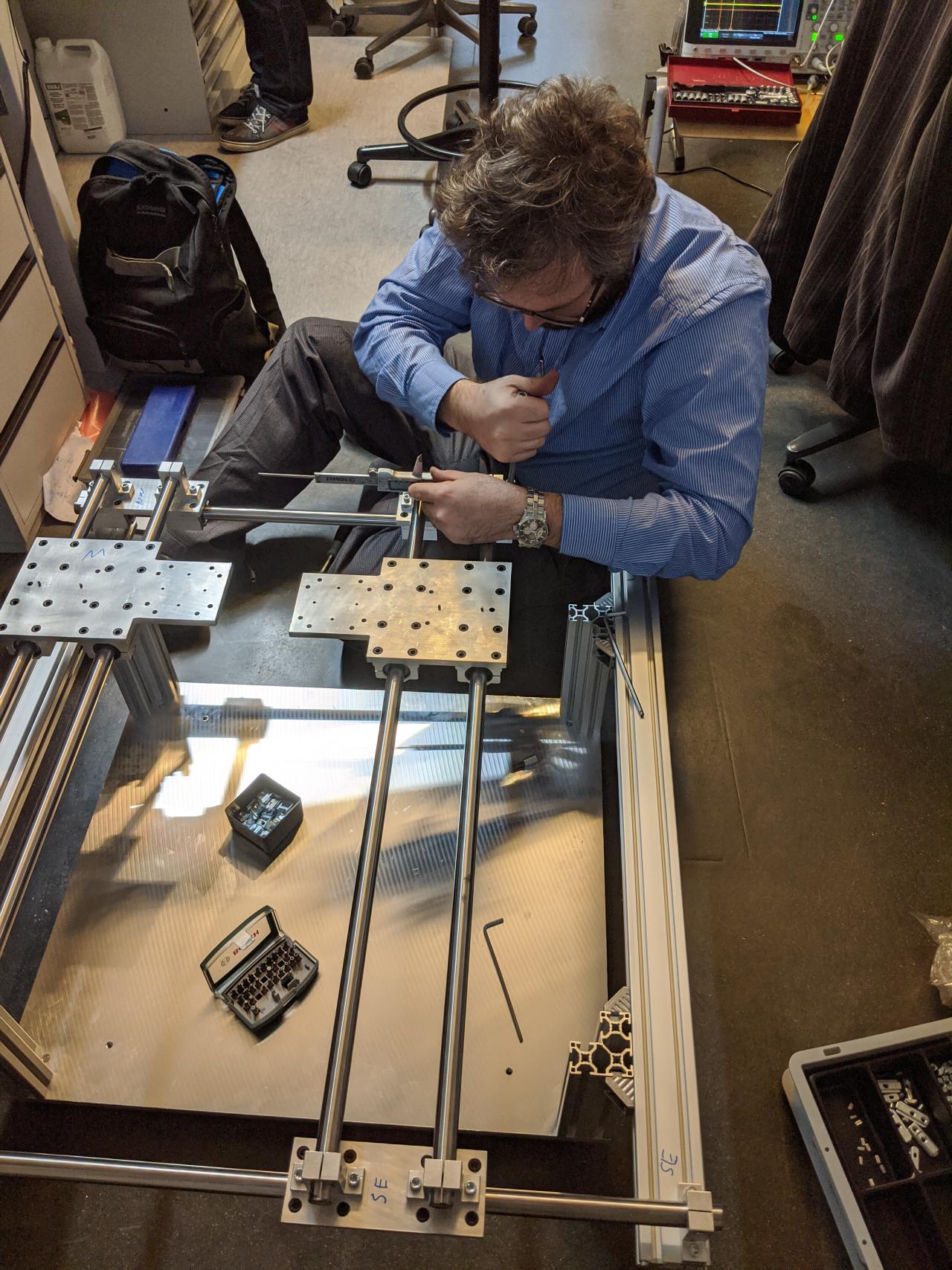 Michael Giardino assembling the Enzian signal integrity testing rig